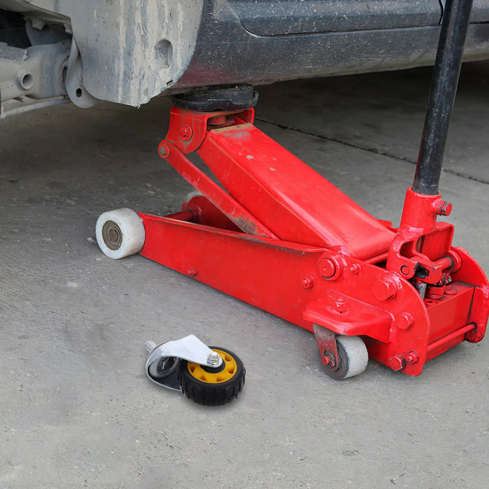 

Heavy Duty Floor Caster Wheel Replacement For Hydraulic Trolley Jack Durable Iron Swivel Casters Garage Repair Tools