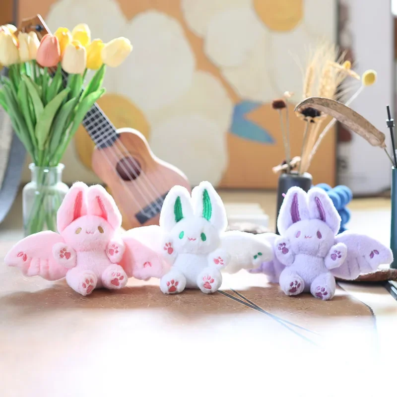 

Stuffed Animals Plush Cute Flying Rabbit Pendant Plush Toy Doll Bat Bunny Bag Pendant Brithday Present for Friend or Children