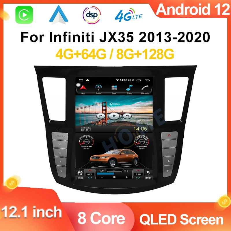 

Android12 головное устройство для Infiniti QX60 JX35 2013-2020 12,1 дюймов автомобильное радио Авто Стерео GPS навигация мультимедийный плеер Carplay 4G