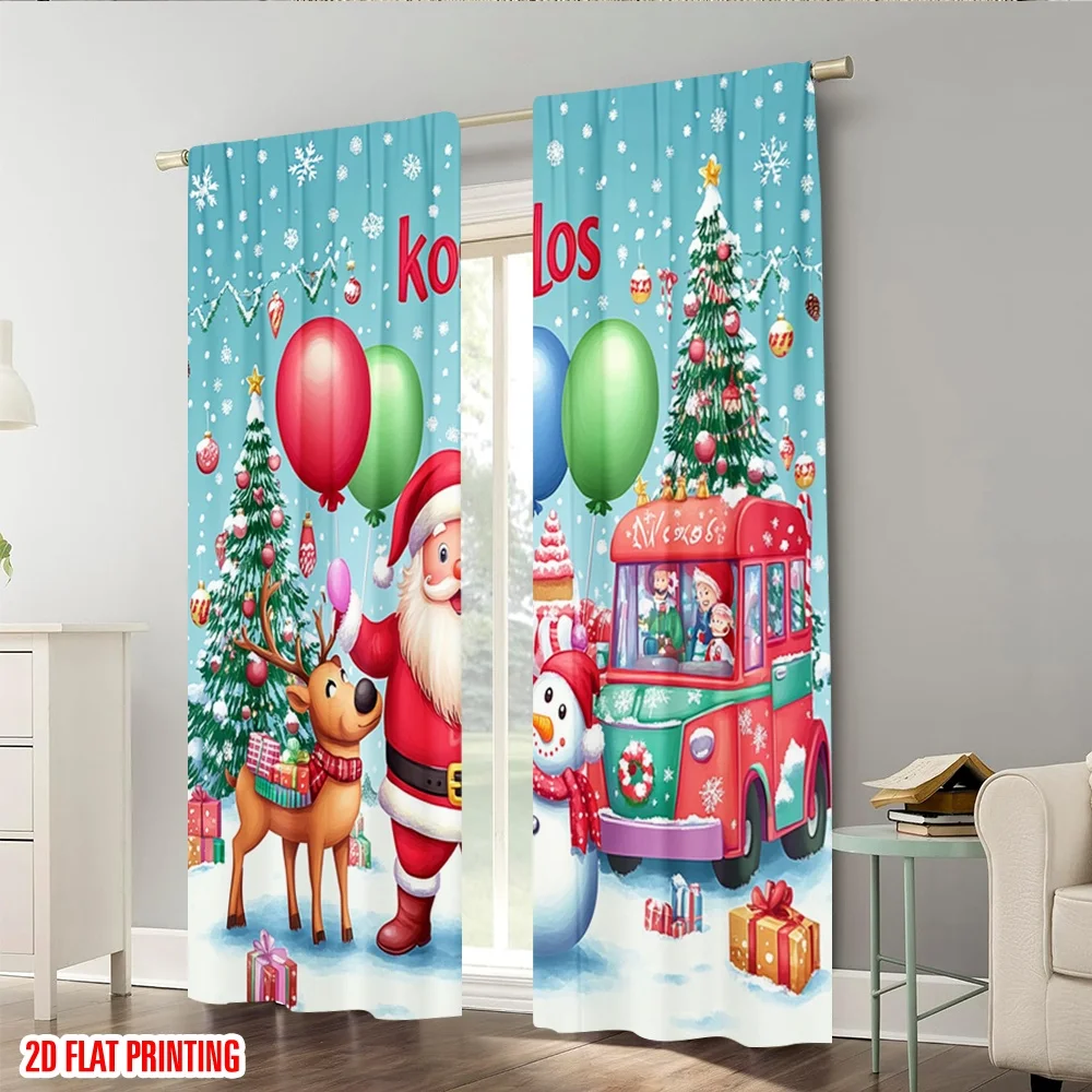 2 قطعة ، 2D طباعة الطائرة الستائر المعاصرة الرنة والهدايا (3) بوليستر متعدد الاستخدامات (بدون قضيب) آرت ديكو للاستخدام الاحتفالي لـ