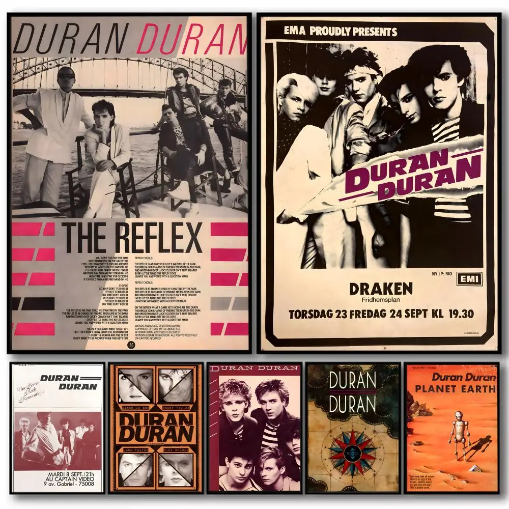 Rock Band D_Duran Duran Album Poster Decorative Stickers Wall Art Mural Photo Design for Home Living Room Hallway Decoration