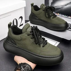 Casual Shoes for Men Autumn and Winter Down Fabric Casual Shoes Thick Soled Board Shoes Men's Velvet Platform Sneakers for Man