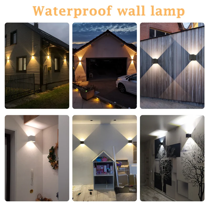 LED Wall Lights Outdoor Waterproof Wall Lamps Garden Porch Lamp AC85-265V Interior Wall Light for Stair Bedroom Lighting Fixture