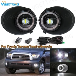 Car LED Lens Fog Lamp For Toyota Tundra Sequoia 2005 2006 2007 2008 2009 2010 2011 2012 2013 2014 2015 Angel Eyes DRL Waterproof