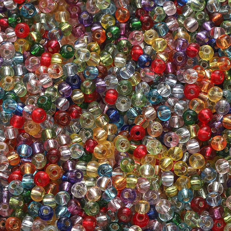 300pcs Silver Lined Seed Beads, 3mm Round Czech Glass Beads