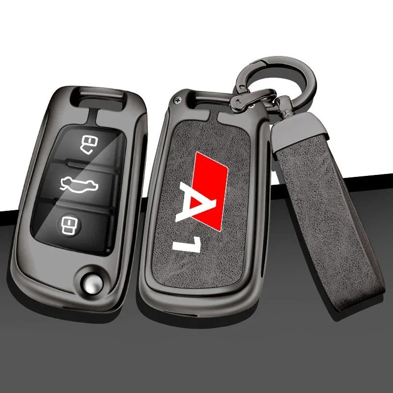 For Audi A1 S1 8x S line 2016 2018 2019 2023 Custom LOGO Zinc Alloy Car Key Case Remote Control Protector Keychain Accessories