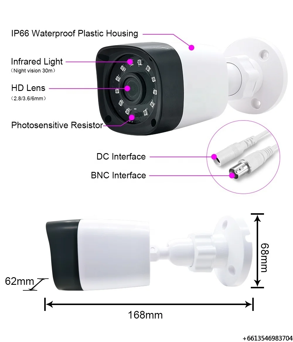 High Quality Home Security Built-in Siren Waterproof Night Vision Surveillance Camera