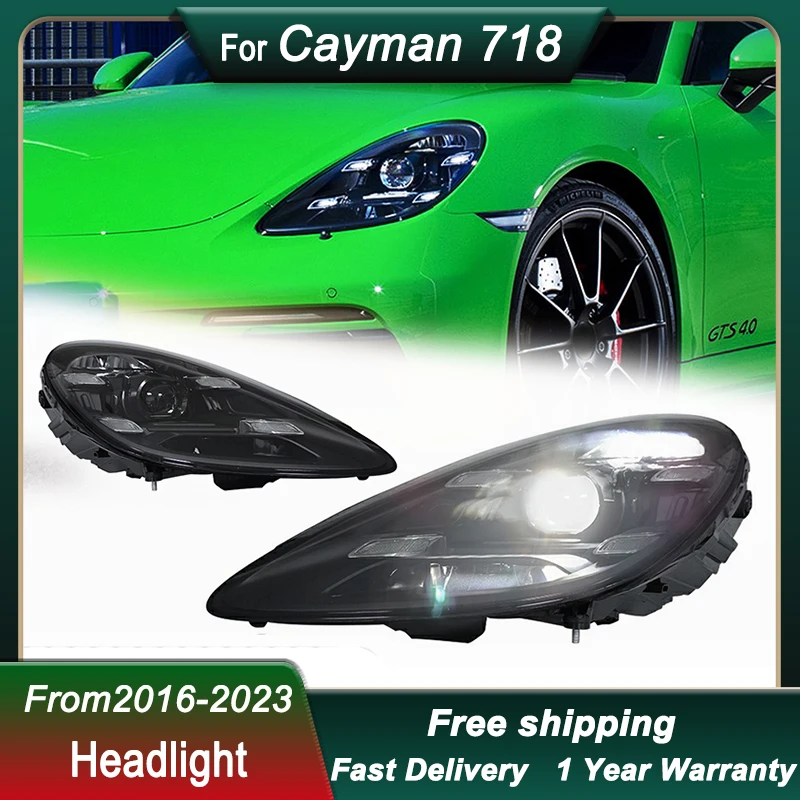 

Car Headlights For Porsche Cayman Boxster 718 2016-2023 new style full LED head light DRL Head Lamp Front light Assembly