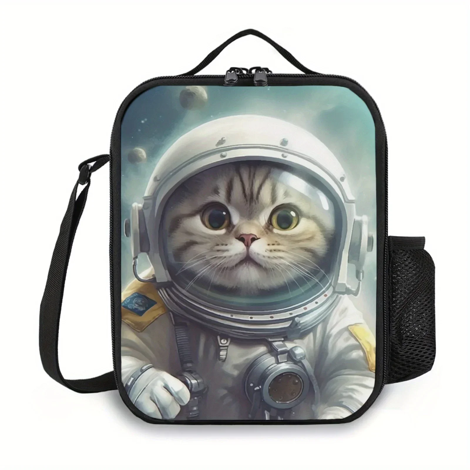 Boîte à lunch isotherme à motif d'astronome de chat, sac à dos, conteneur pour adolescents et travailleurs, école, 1 pièce