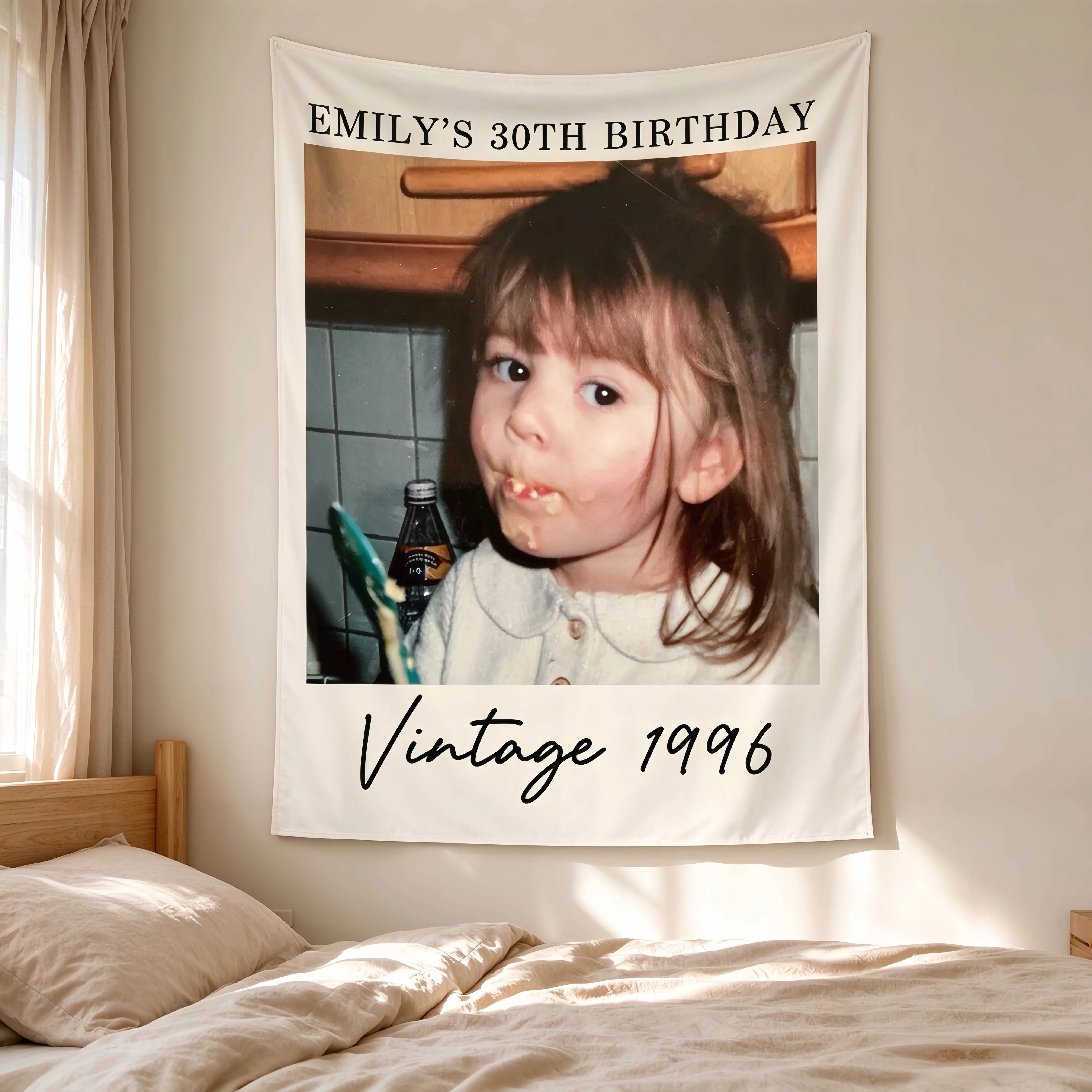 Personalized Custom Tapestry Customizable Photo Home Decor Bedroom Banner Wedding Posters Oversized Birthday Party Backdrop