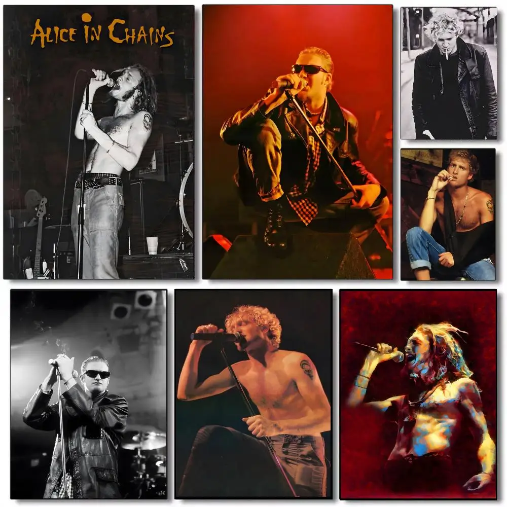Layne Staley Singer Grunge Rock Poster Self-adhesive Advanced Aesthetic Printing Paper Wall Art for Living Room Home Decor