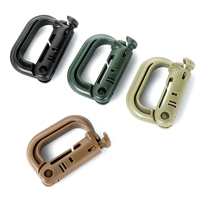 Molle Carabiner Tactical Plastic Grimlock D-ring Snap Hook Buckle Lock For MOLLE Webbing Attachment Backpacks/Pouch/Bag/Belt