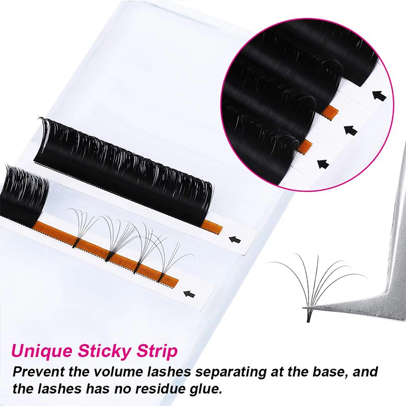 12 rows Easy Fan Lashes False Eyelashes  Extensions 0.05 0.03  0.07mm  C CC D DD Curl Volume Lash Extens