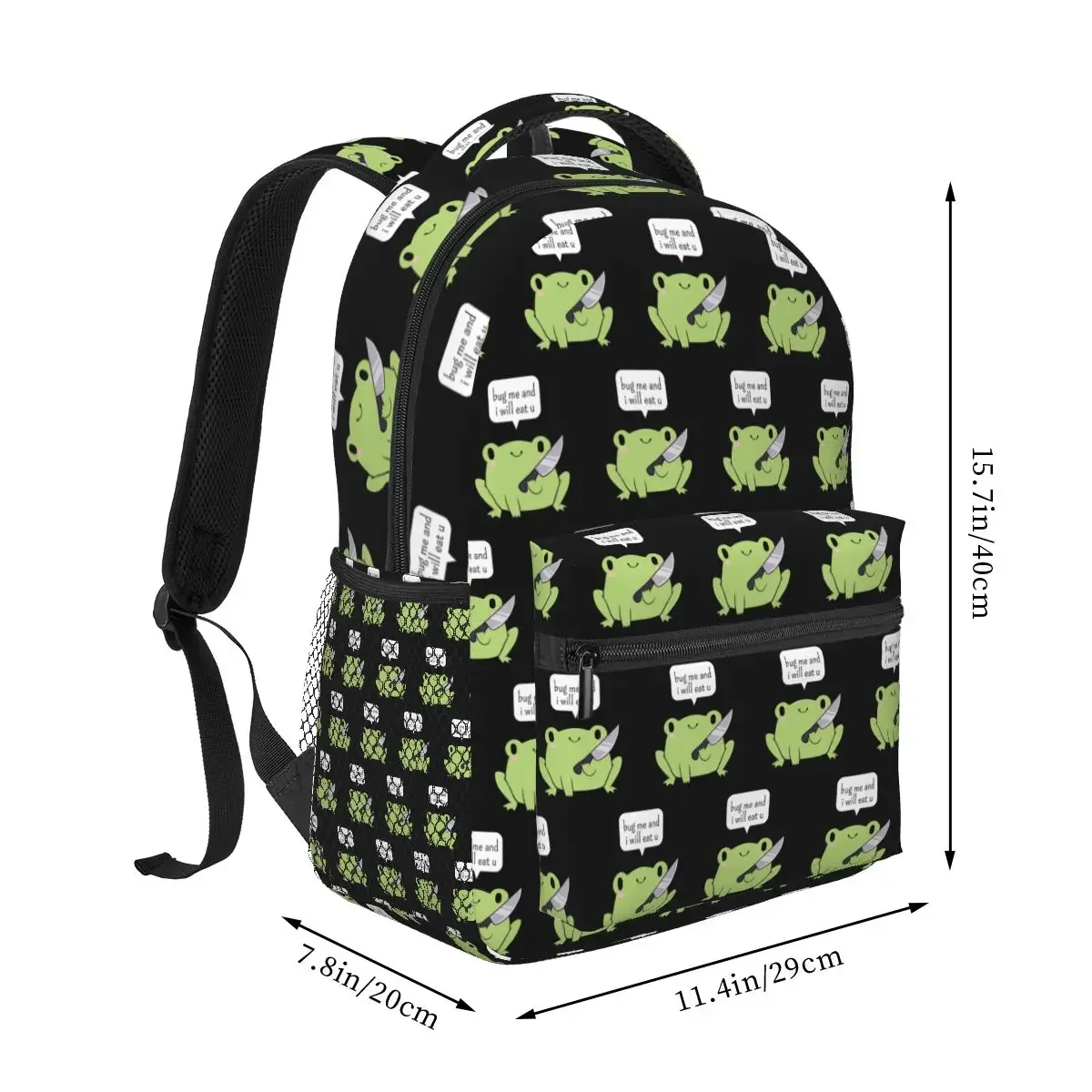 Cute Frog With A Knife Backpacks Boys Girls Bookbag Children School Bags Cartoon Kids Rucksack Shoulder Bag Large Capacity