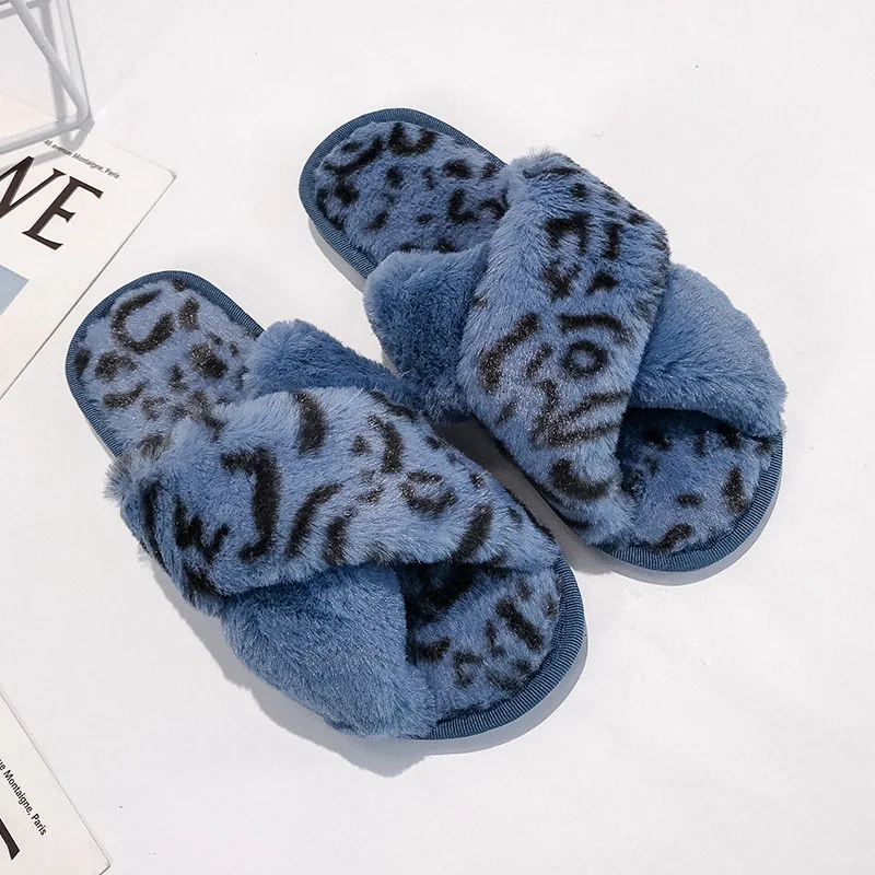 Winter new fashion cotton slippers women's indoor household slippers plush non-slip warm flat-heeled soft-soled cotton shoes