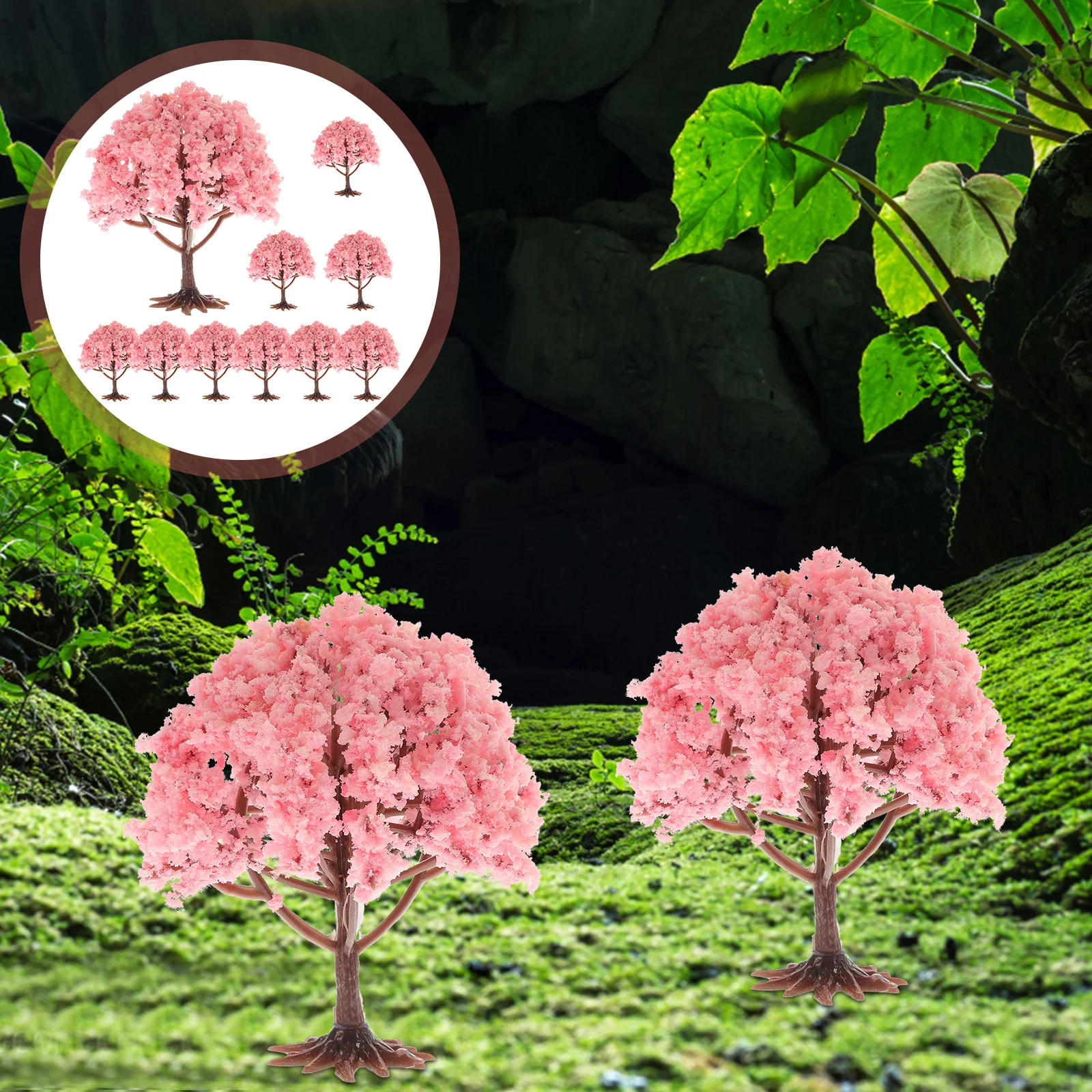 

10pcs Simulated Tree 8Cm Artificial Desktop Tree Ornament For Home Decor Landscape Miniature Faux Trees Photo Prop Fake Plants