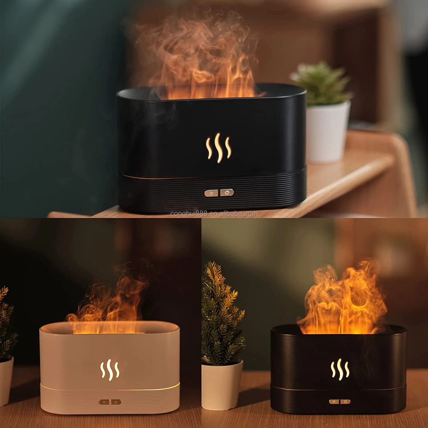

180ml Flame Aroma Diffuser Hot Selling USB Desktop Candle Light air Humidifier with Night Light Essential Oil Diffuser