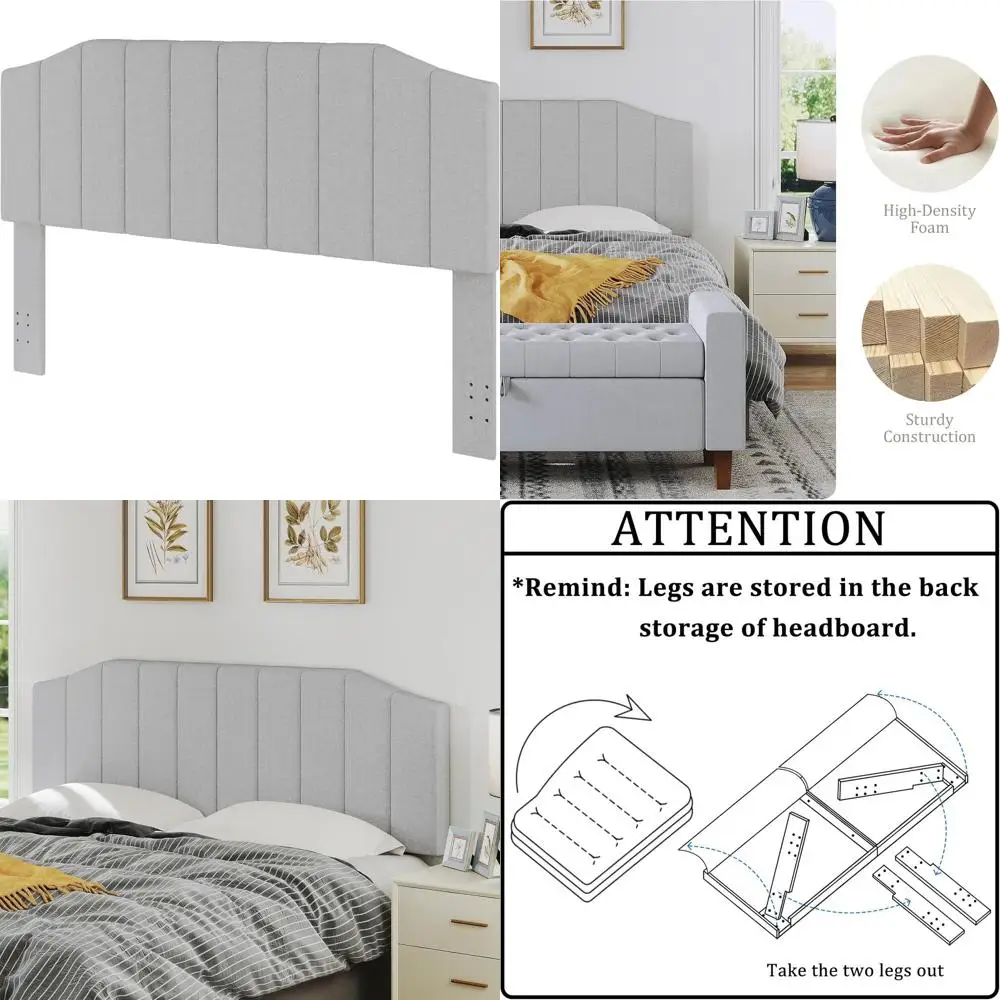 

Настенная кровать размера King/California King с льняным покрытием, наполнителем из пенополиуретана высокой плотности и простой сборкой