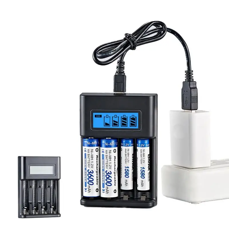 4 Slots Lii-M4 18650 LCD Display Smart Charger Test Capacity Suitable For 3.7V 26650 18350 21700 18500 1.2V AA AAA