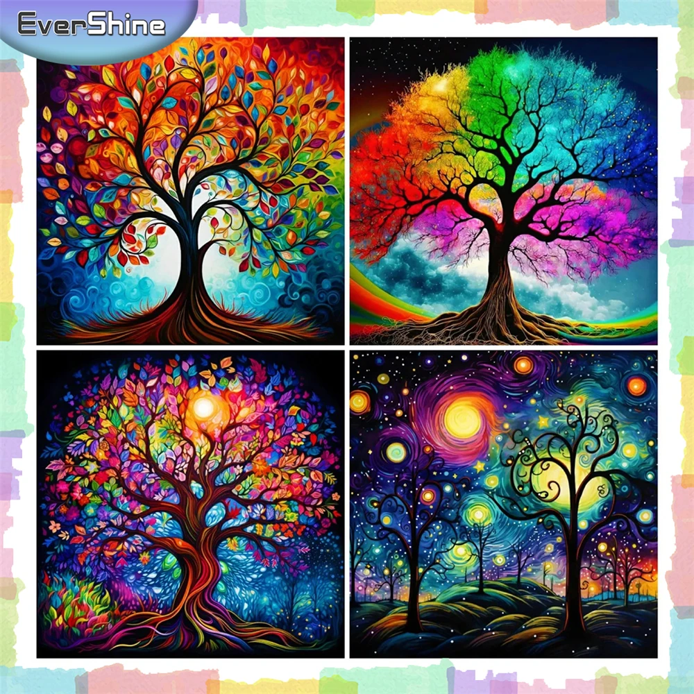 EverShine Diamond Painting Tree 5D New Collection 2024 Mosaic Scenery Full Round Drill Embroidery Sale 30*30cm Home Decor Items