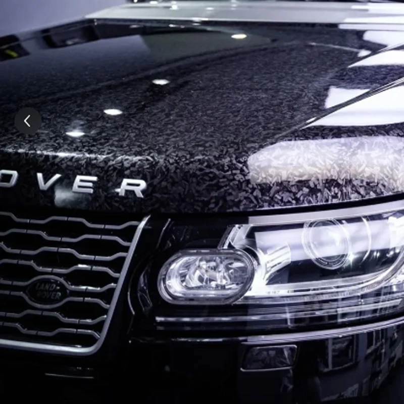 PET Glossy Black Forged Carbon Fiber Vinyl Wrap Film Air Bubble Release Self Adhesive Decal Sticker Motorcycle Car Wrapping