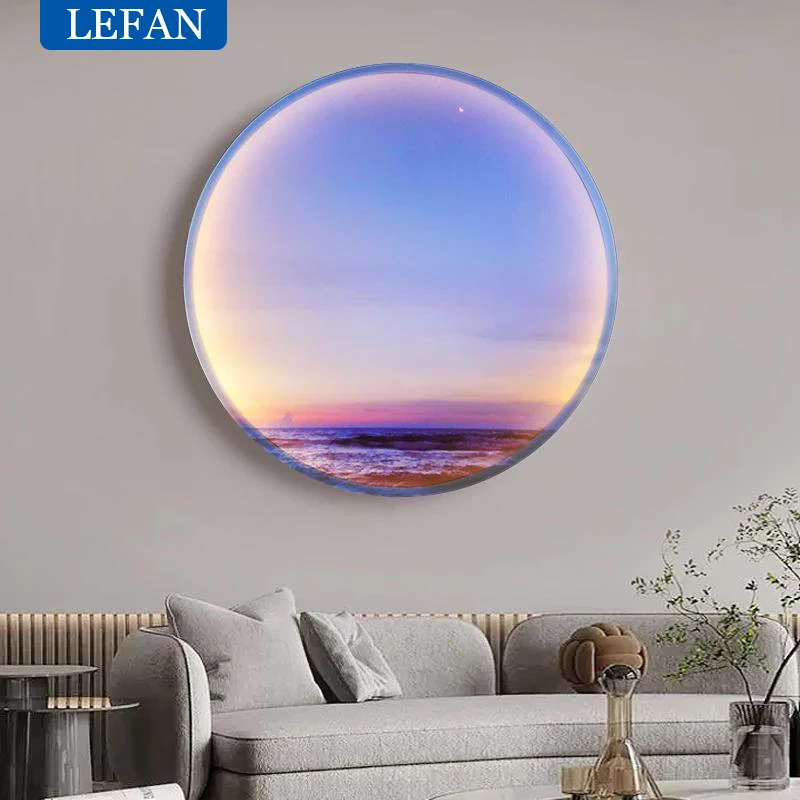 Luxury Circle Led Wall Lamp With Cosmic Starry Sky Decoration Painting For Porch Corridor Living Room Study Bedroom Bedhead Home