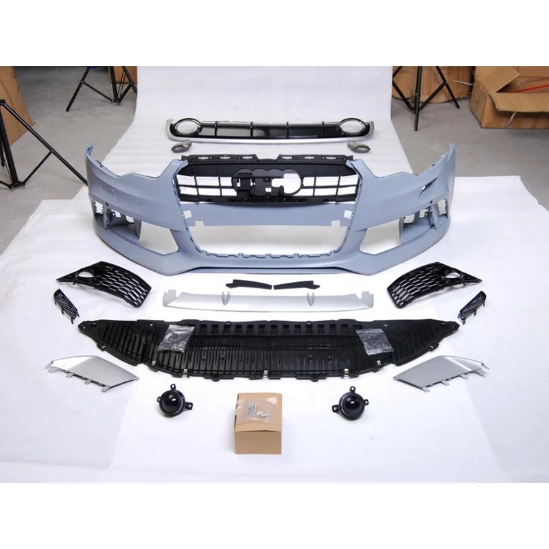 Wholesale Auto PP Material A6/S6 to RS6 Style Modified Body Kit Front Bumper For Audis A6 12-15y Full Set