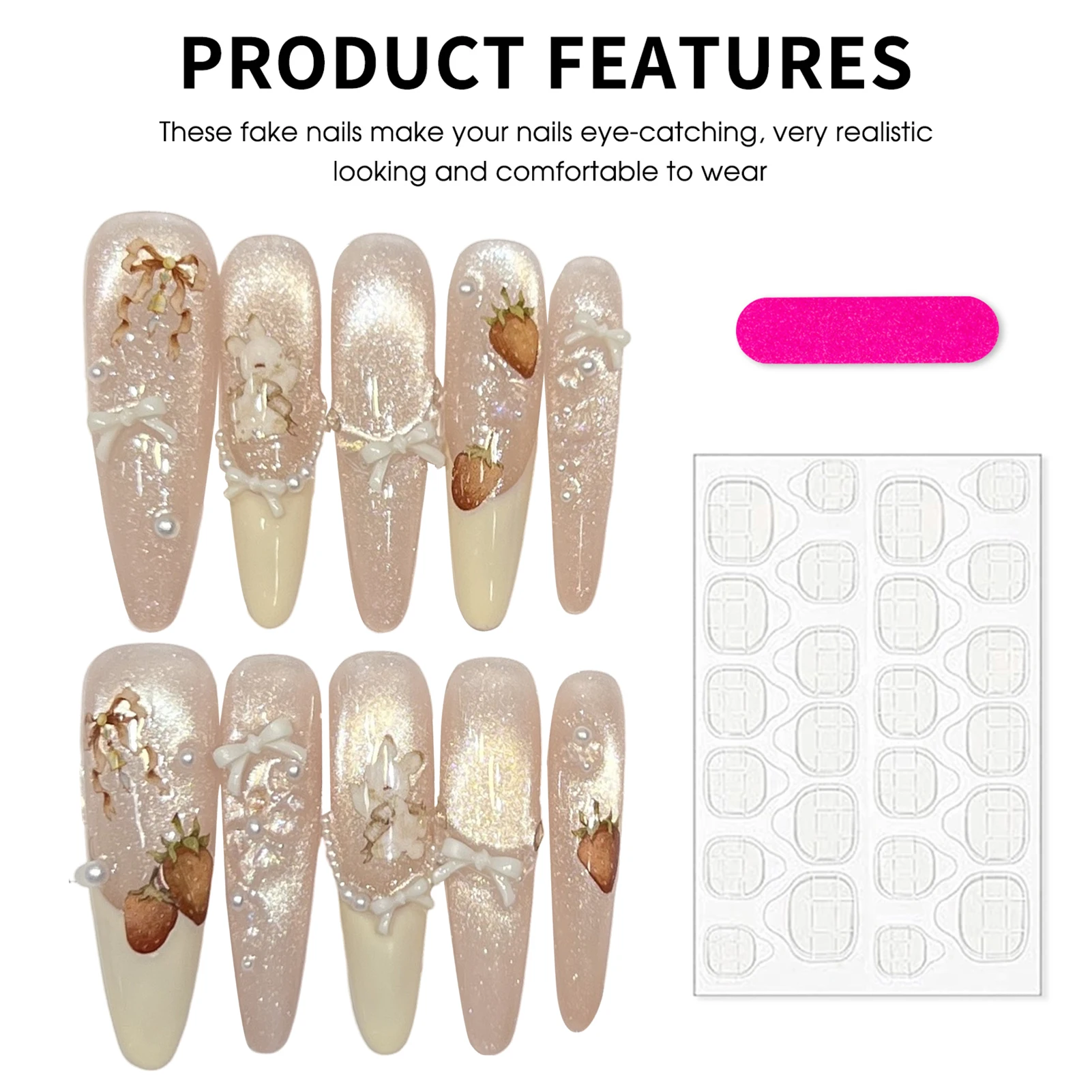 اضغط على الأظافر 10 قطعة مانيكير فرنسي خيالي أرجواني مع قزحي الألوان احباط بريق عين القط لتقوم بها بنفسك الأظافر وهمية للنساء حفل زفاف