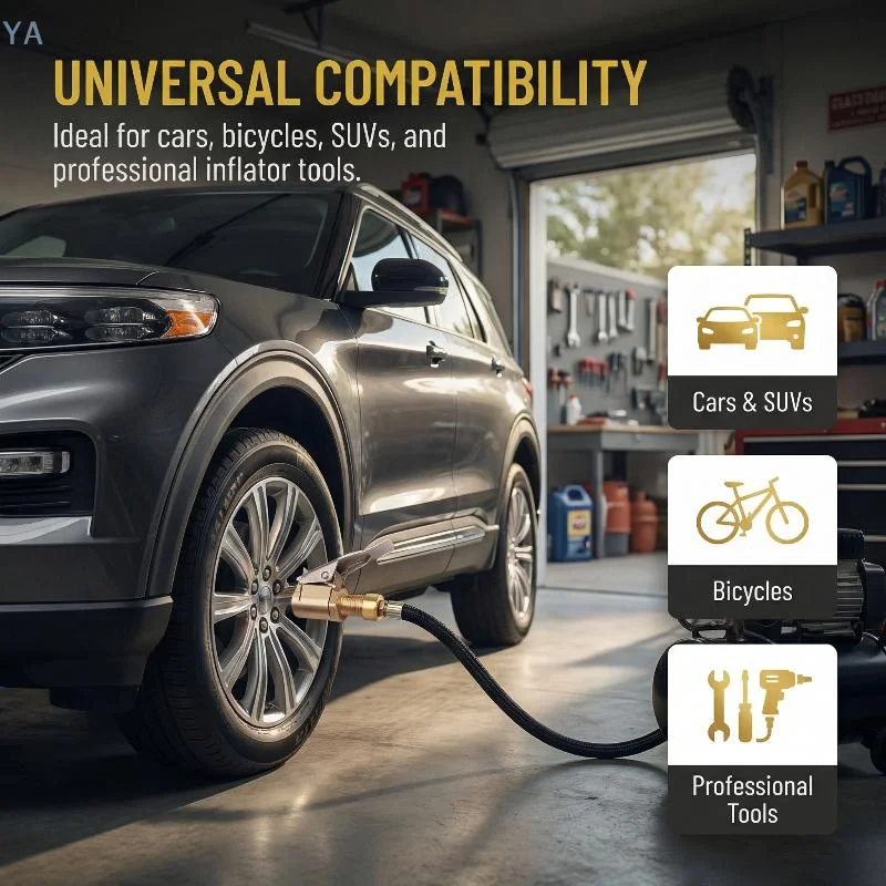 【SA】Brass Locking Air Chuck Clip Adapter Sturdy Nozzle for Reliable Tire Inflation Car Truck Motorcycle Bicycle Inflator Tool