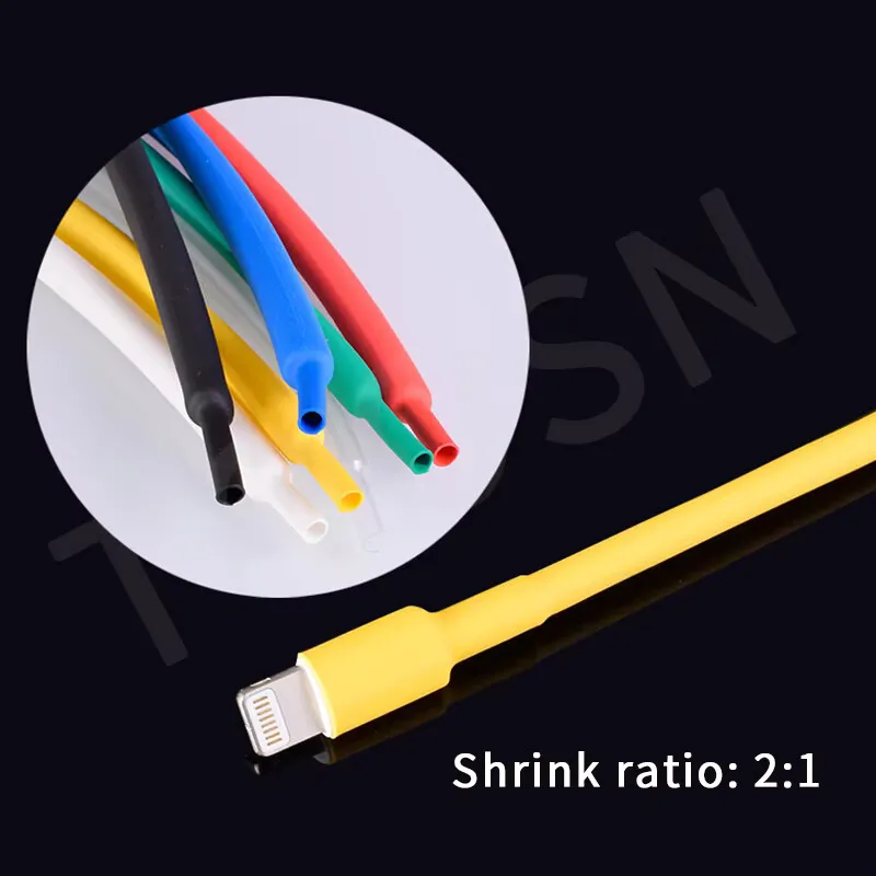 

TOOSN, 328 шт., комплект термоусадочных трубок из полиэтилена в ассортименте, кабельные муфты, трубки, термоусадочные трубки, проводной кабель, 8 размеров, разноцветные