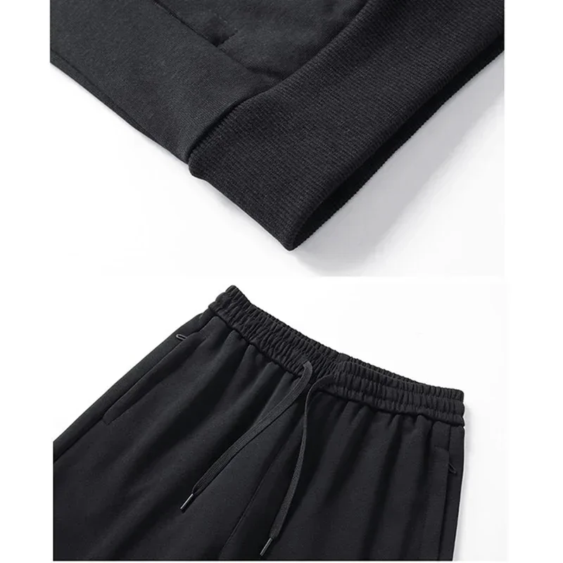 Autumn Winter Men's 2‑Piece Sports Tracksuit Male Thickened Warm Windproof Gym Suit Daily Casual Versatile Outerwear Sets view 6
