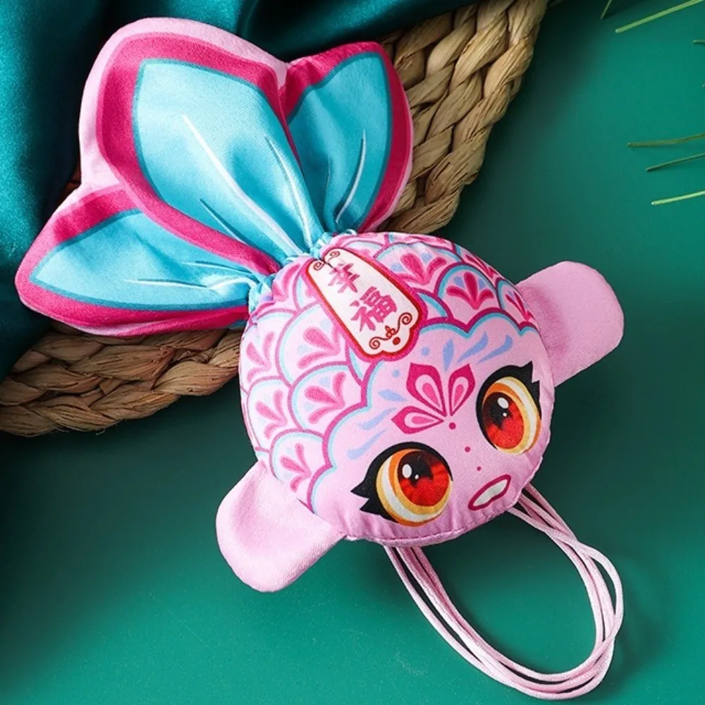Cute Chinese Style Cartoon Koi Sachet Bag Embroidery Ancient Fish Ornament Handmade Blessing Sachet Money Bag Car Interior