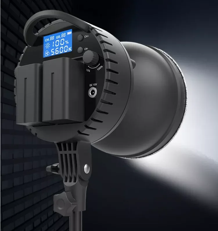Luz LED para Selfies Fosoto COB con Montura Bowens, Lámpara LED Continua para Fotografía y Video de Estudio con Control Remoto, Iluminación Fotográfica