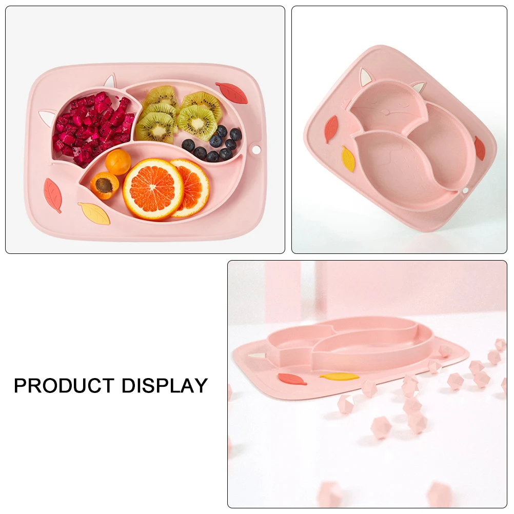 

Silicone Suction Plate Kids Dinner Tray Food Grade Baby Tableware Set Suction Cup Design Easy Clean Heat Resistant 100C