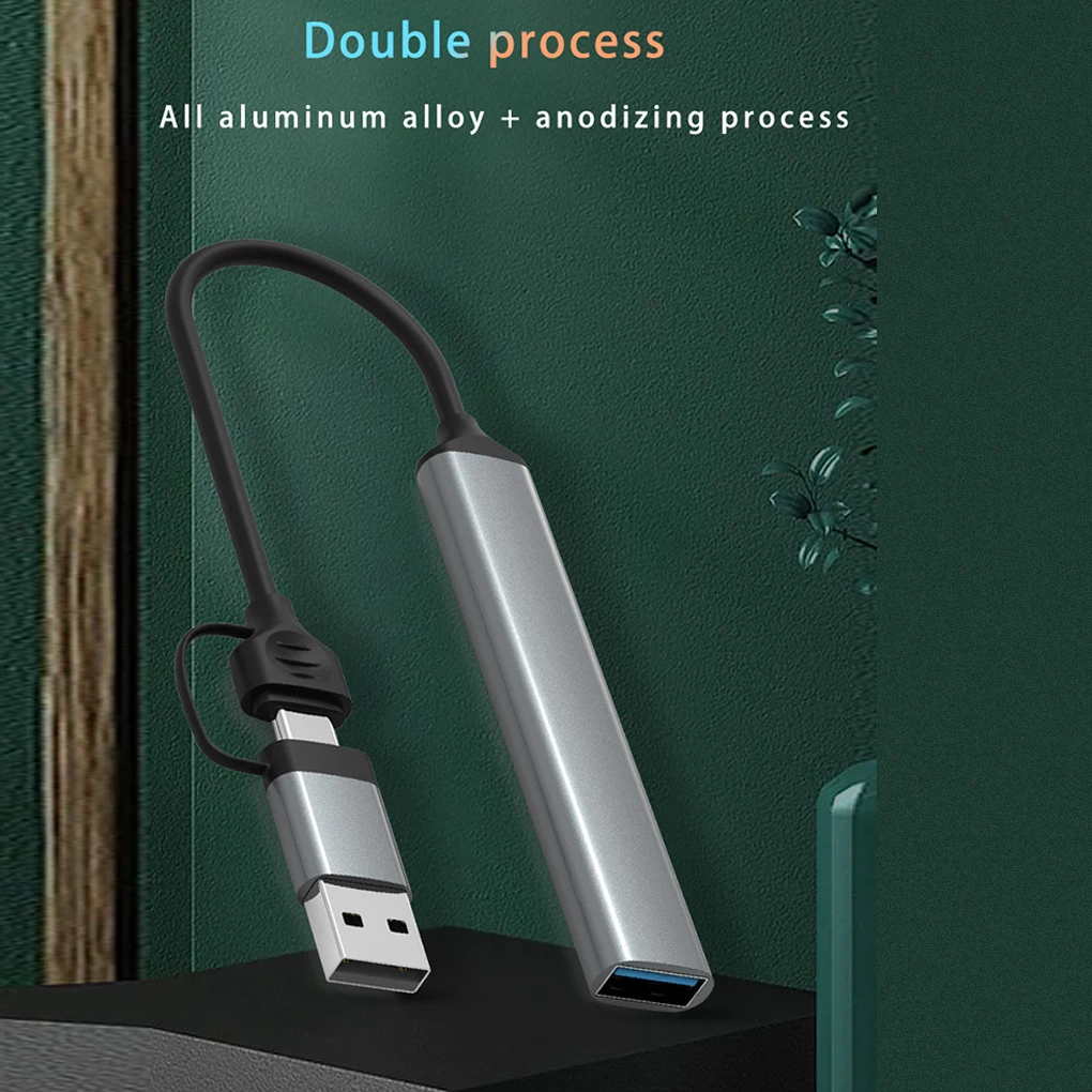 4 In 1 Type-C Hub Dubbel-Hoofd Dockingstation Mobiele Telefoons Laptops Data Transfer Kabel Splitter Adapter Apparatuur