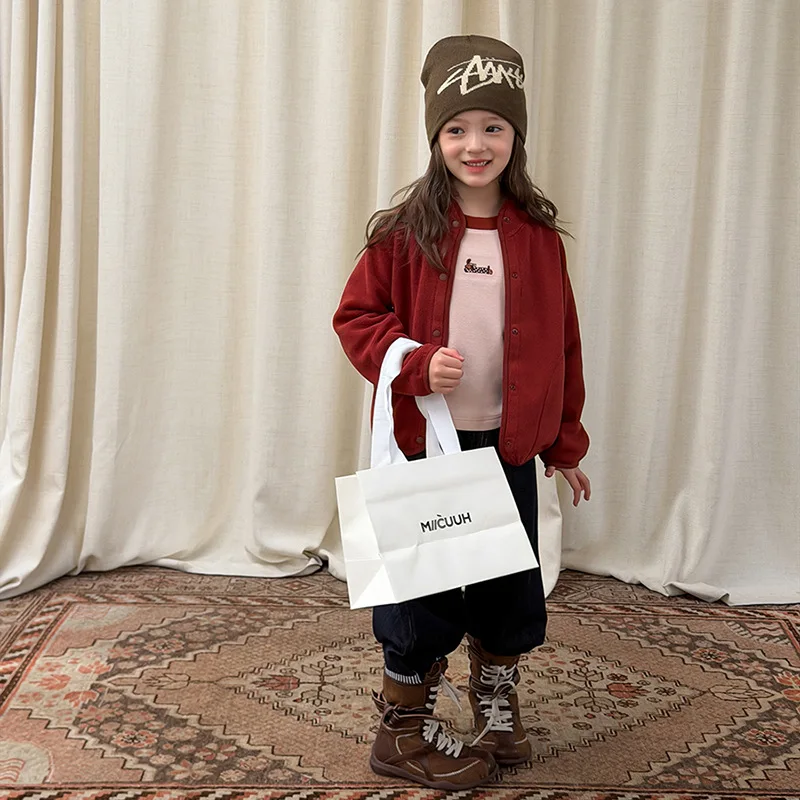 

Детская одежда, детское модное плюшевое пальто для мальчиков и девочек, флисовое ветрозащитное однотонное модное простое детское повседневное пальто