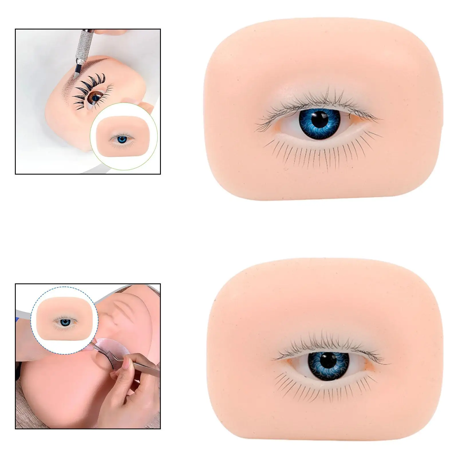 Modelo de ojo de silicona 5D, modelo de maquillaje de entrenamiento, herramienta de entrenamiento de silicona, práctica herramienta de práctica de maquillaje para principiantes