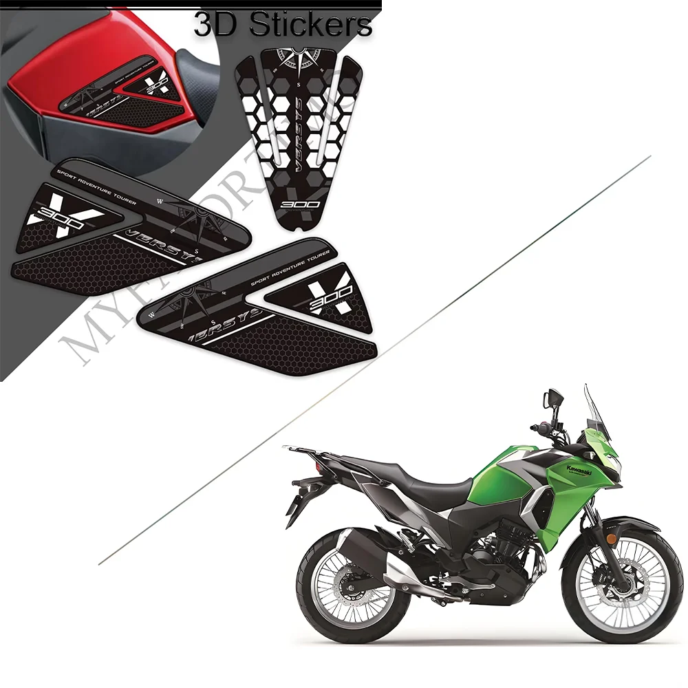 For Kawasaki Versys X300 Versys-X 300 Versys-X300 Motorcycle Fuel Tank Sticker Moto Decals Stickers on Motorcycle