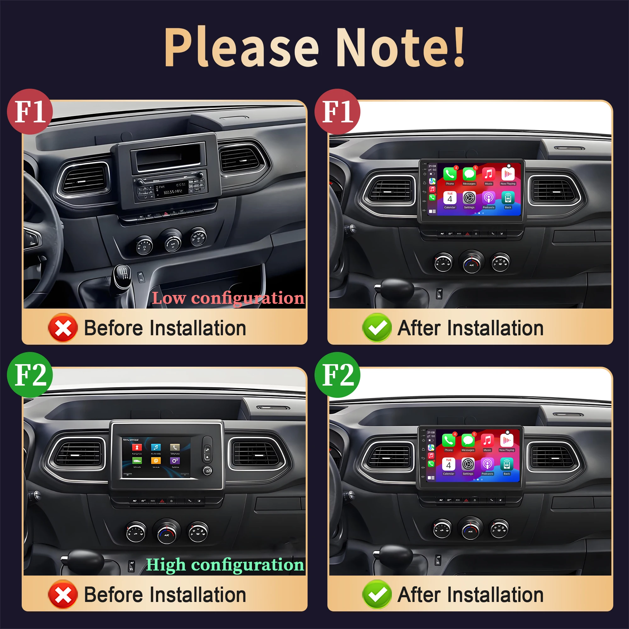 For Renault Master 2019-2022 Android 14 Car Radio Multimedia Navigation Wireless  Carplay Stereo System 4G GPS Touch Screen