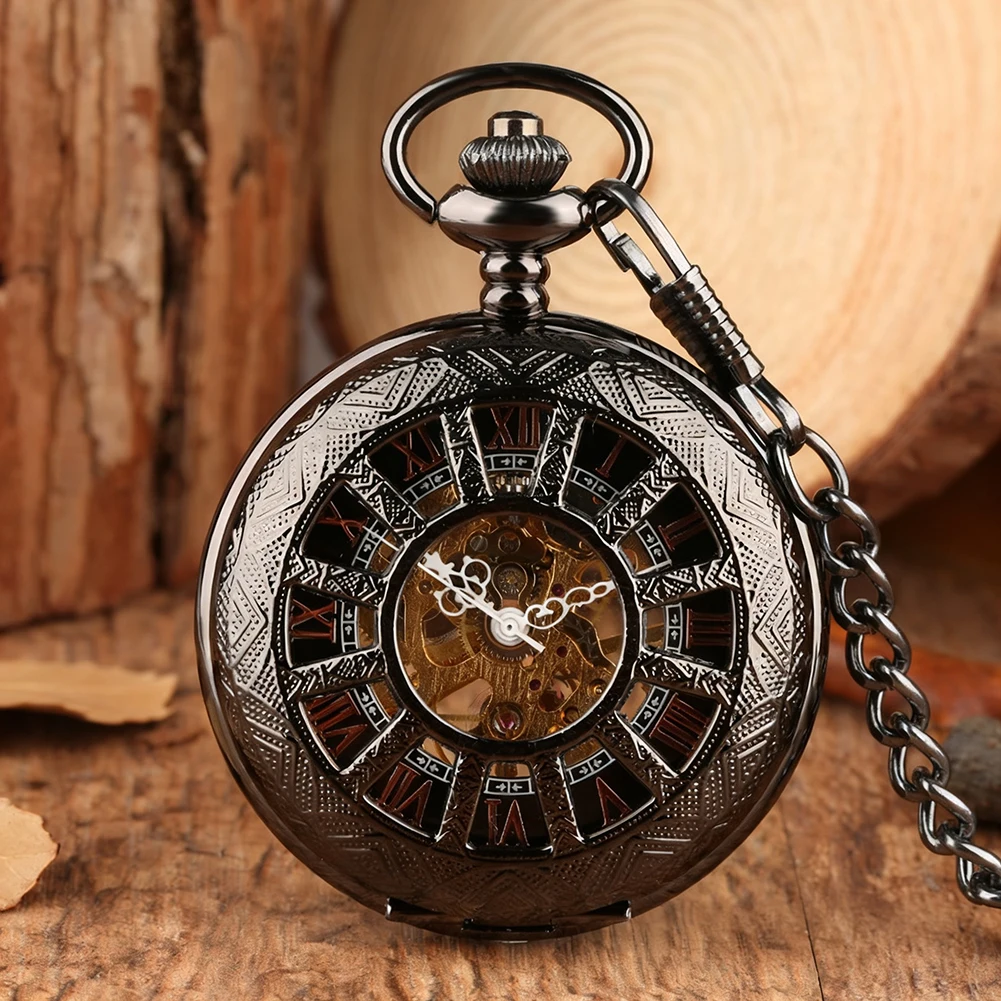 Steampunk Mechanical Wind-up Watch Exquisite Skeleton Dial Reveals Intricate Mechanical Movement. Steampunk Cosplay Accessories