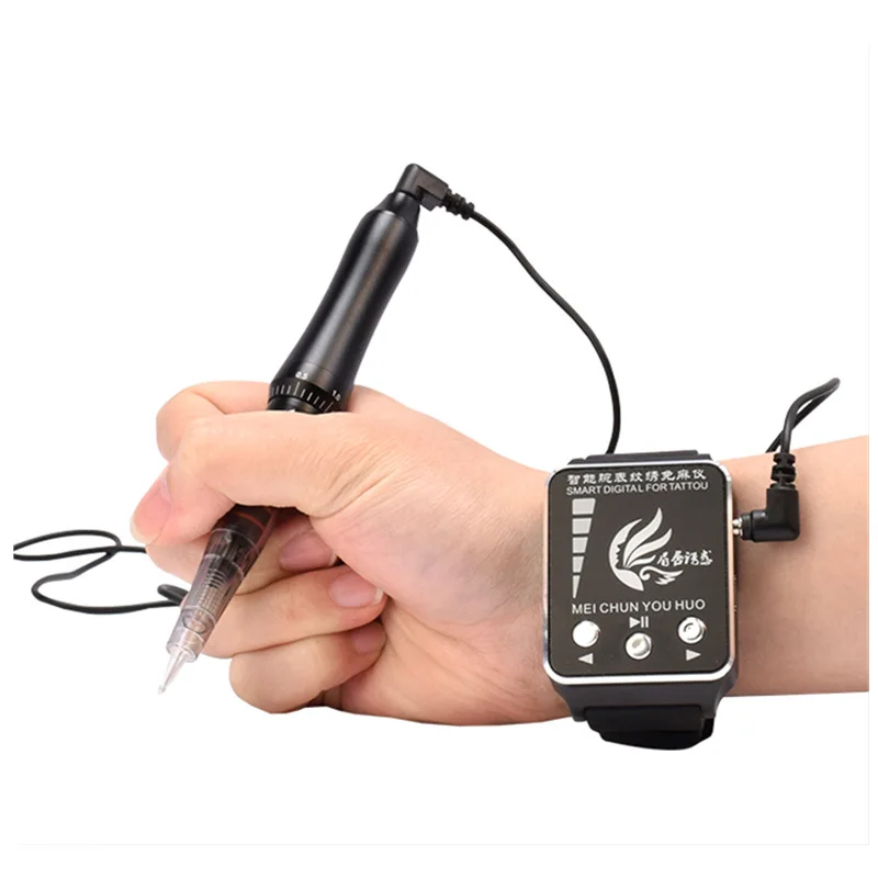 Máquina de tatuaje de máquina de maquillaje permanente de reloj inteligente de uso inalámbrico barato con máquina Digital Mts de cejas de 5 niveles