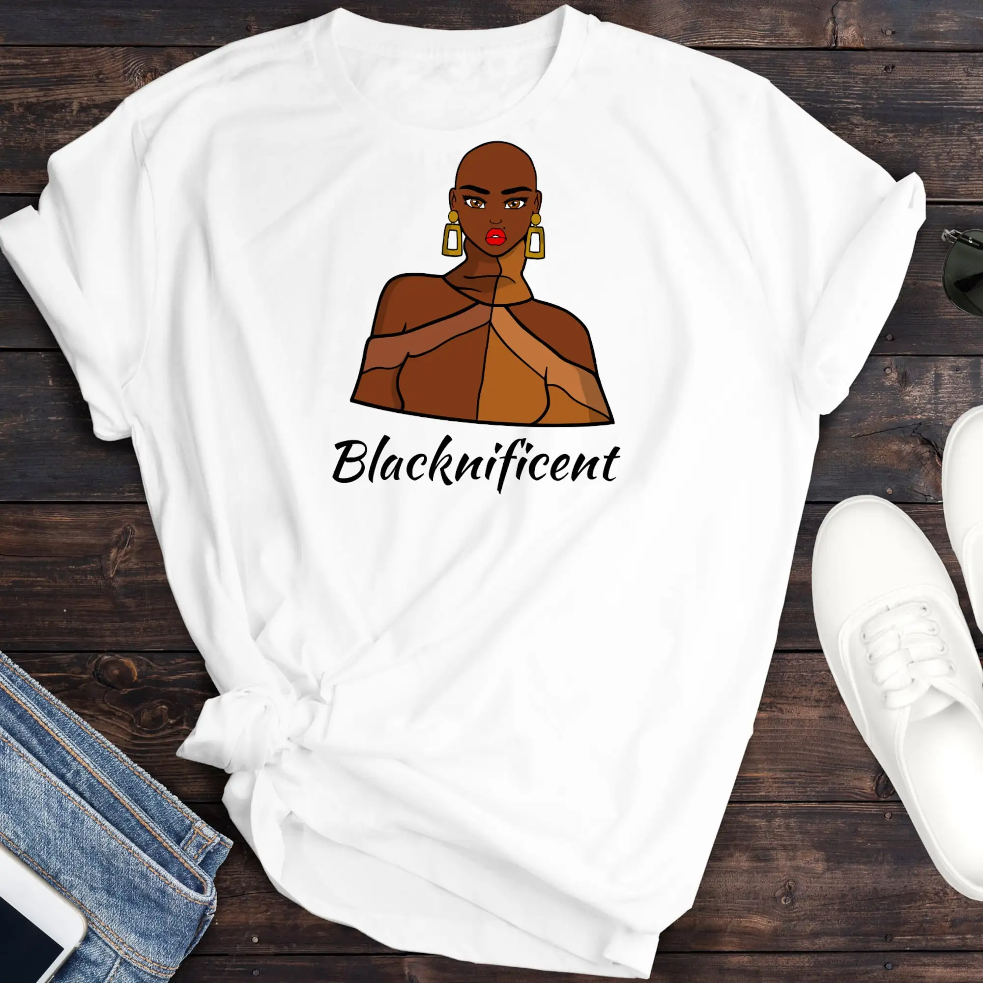 Blacknificent Woman Custom Sublimation Ladies T-Shirt