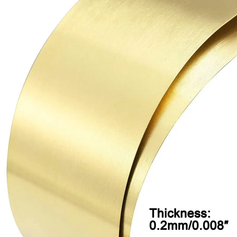 1pcs Brass Foil Thick 0.01-0.3mm Width 10-200 mm Brass skin Brass Metal Thin Sheet Foil Plate Length 100mm~1000mm