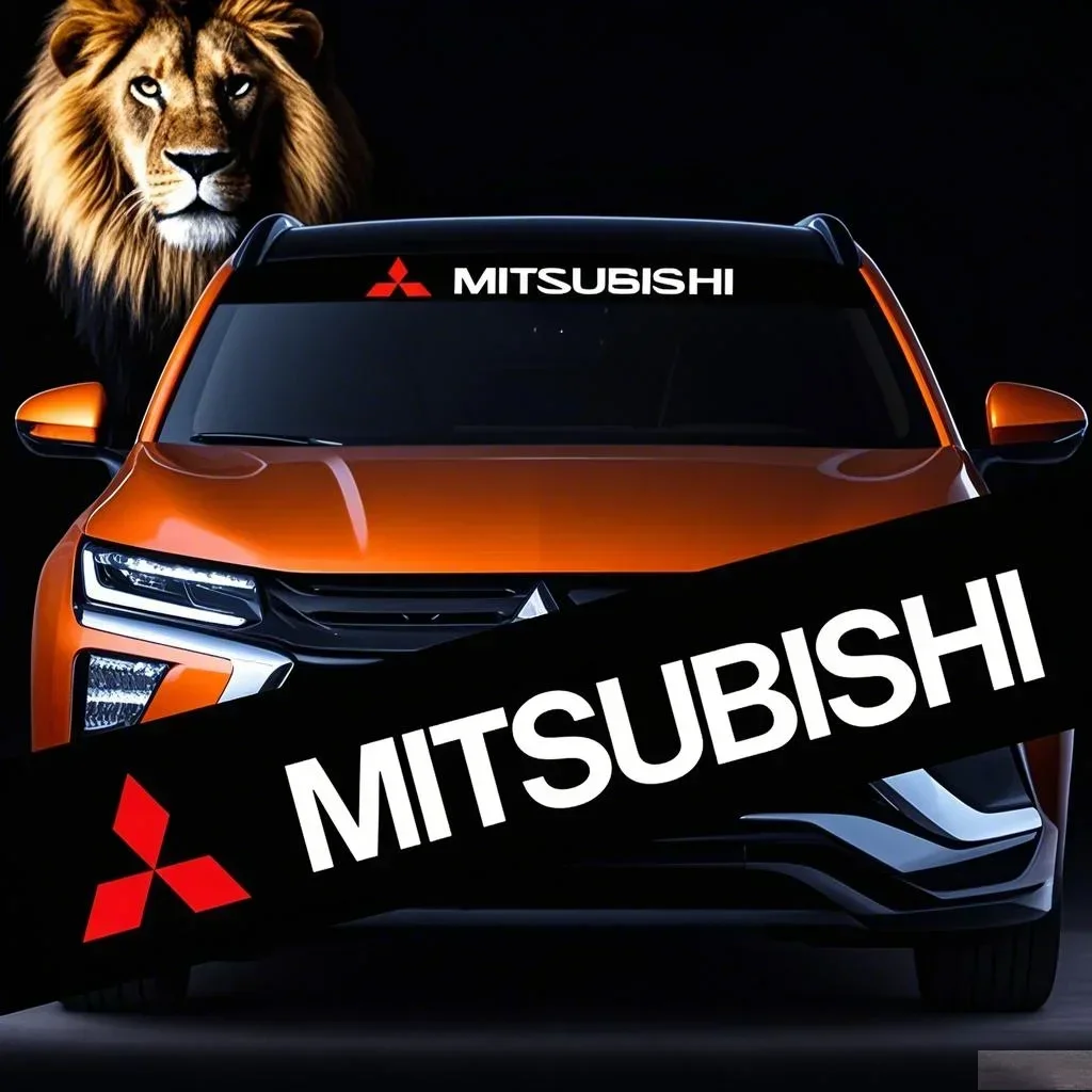 

New Car Front and rear windshield shade decorative sticker Heat Resistant For Mitsubishi ASX Lancer Pajero Outlander Accessories