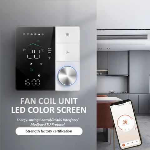 손잡이가 있는 스마트 온도조절기, Wi-Fi 온도 컨트롤러, 에어컨 온도조절기 선풍기 코일 유닛, 가정 방용 AC 컨트롤러, 신제품