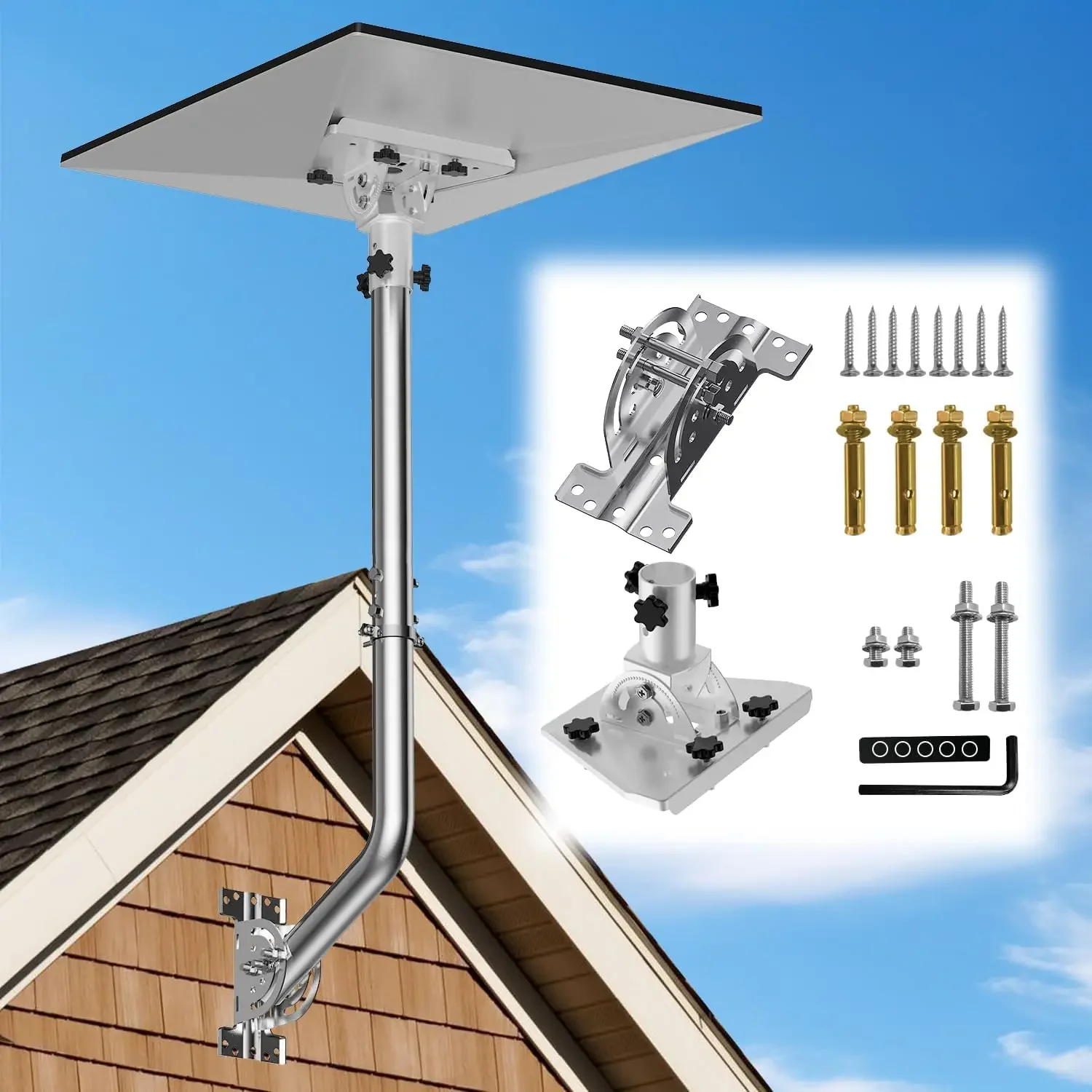 

Starlink Long Wall Mount,Starlink Gen 3 Mount with Pipe Adapter Adjustable,24 Inch Wall Mount/Roof Mount for Starlink V3 Dish