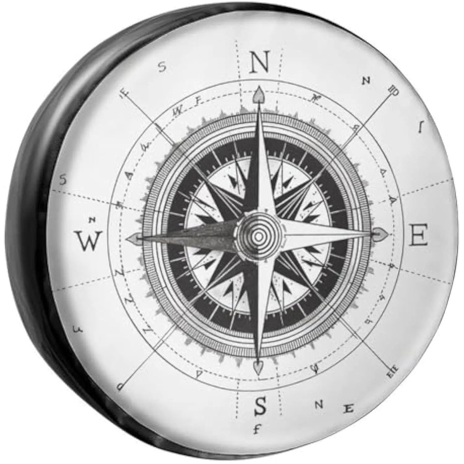 

Wind Rose Compass Spare Tire Cover Durable PU Leather Wheel Protector for RV SUV Truck Camper Trailer