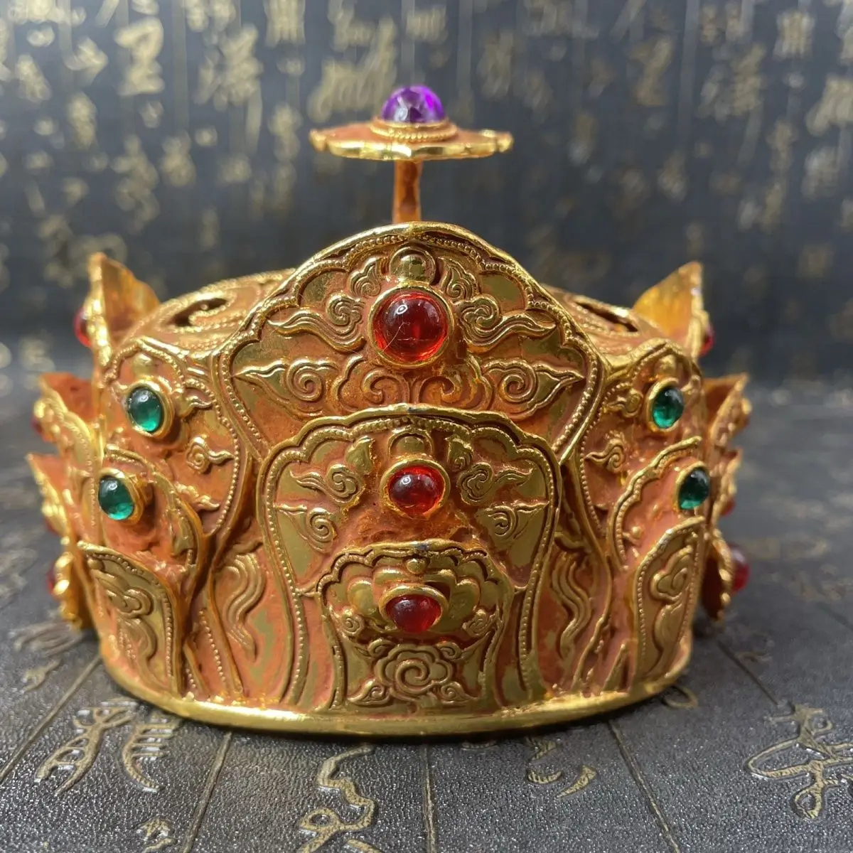 Antique Bronze Heavy Industry Gem Hair Crown Ornament Art