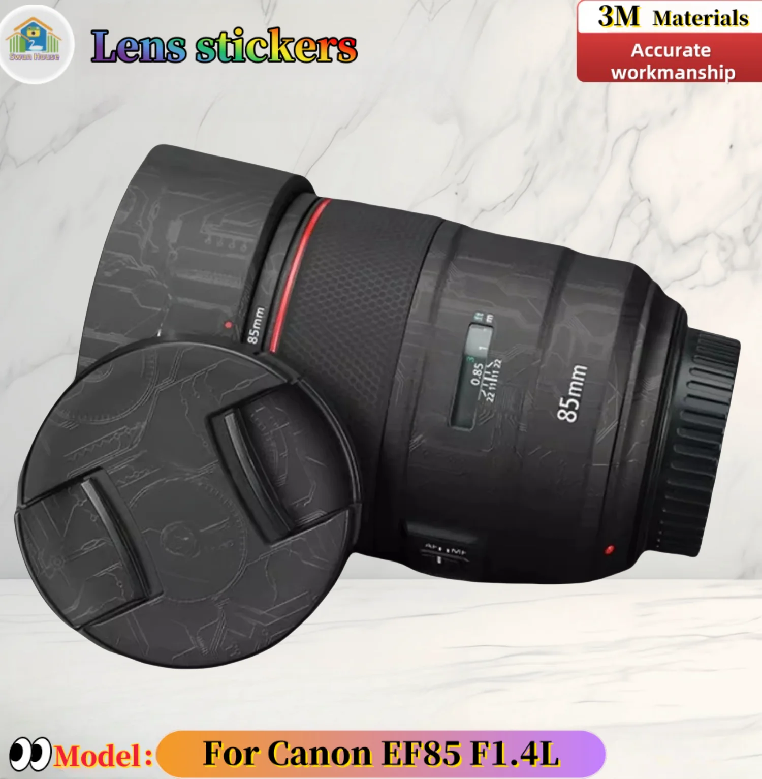 

EF85F1.4L For Canon EF85 F1.4L Camera lens sticker, DIY skin, Precision tailoring wear-resistant protective film