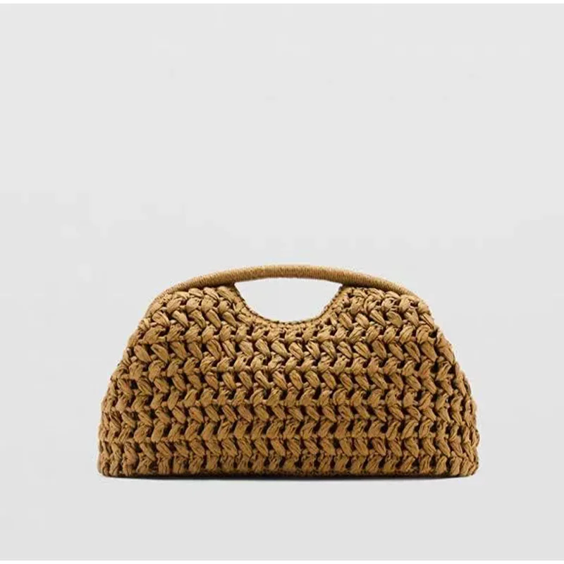 Marke Woven Clutch Tasche Luxus Neue High-end-Meer Urlaub Reise Große Kapazität Stroh frauen Einfache Textur Mode brieftasche – Detail 2